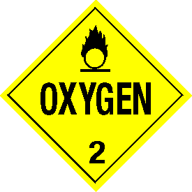 Rigid Polystyrene Oxygen Class 2 Placard