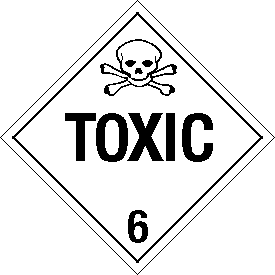 Rigid Polystyrene Toxic Class 6 Placard