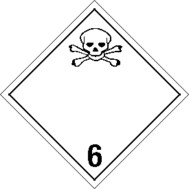 Rigid 20mil Plastic Poison Class 6 International Placard