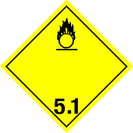 Rigid 20mil Plastic Oxidizer Class 5.1 International Placard