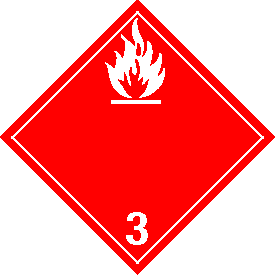 Rigid 20mil Plastic Flammable Class 3 International Placard