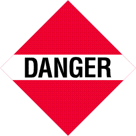 Rigid 20mil Plastic DANGER International Placard