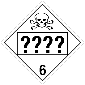 Rigid Polystyrene Custom UN or NA Numbered Toxic / Poison Class 6 Placard