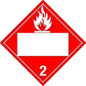 Rigid Polystyrene Blank Window Flammable Gas Class 2 Placard
