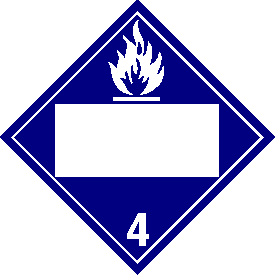 Rigid Polystyrene Blank Window Dangerous When Wet Class 4 Placard