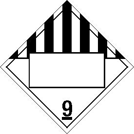 Rigid Polystyrene Blank Window Miscellaneous Class 9 Placard