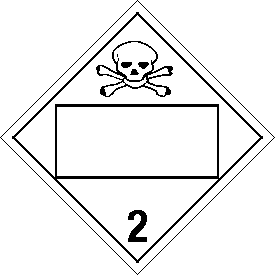 Rigid Polystyrene Blank Window Toxic Gas Class 2 Placard