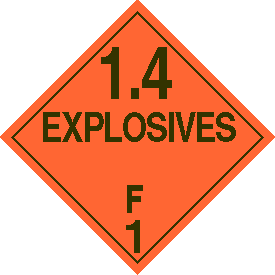 Tag-board 1.4F Explosive Placard