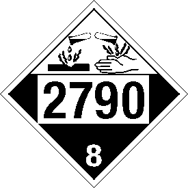 Tag-board 2790 Corrosive Class 8 Placard
