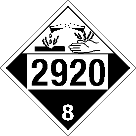 Tag-board 2920 Corrosive Class 8 Placard