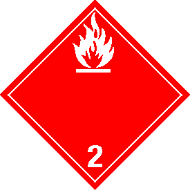 Tag-board International "Wordless" Flammable Gas Class 2 Placard