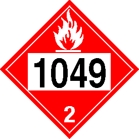 Tag-board 1049 Flammable Gas Class 2 Placard
