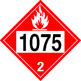 Tag-board 1075 Flammable Gas Class 2 Placard