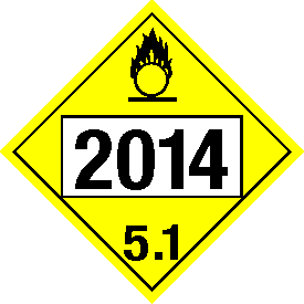 Tag-board 2014 Oxidizer 5.1 Class 5 Placard