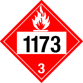 Tag-board 1173 Flammable Class 3 Placard