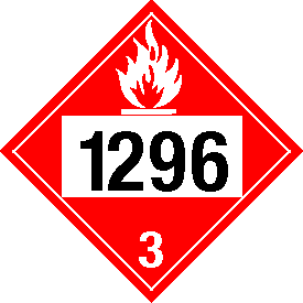 Tag-board 1296 Flammable Class 3 Placard