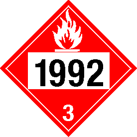 Tag-board 1992 Flammable Class 3 Placard