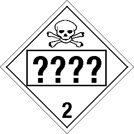 Tag-board Custom UN or NA Numbered Toxic Gas Class 2 Placard