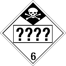 Tag-board Custom UN or NA Numbered Inhalation Hazard Class 6 Placard