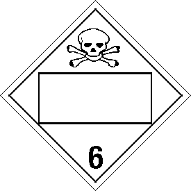 Tag-board Blank Toxic, Poison, PG III Universal Class 6 Placard