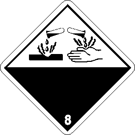 Vinyl International "Wordless" Corrosive Class 8 Label