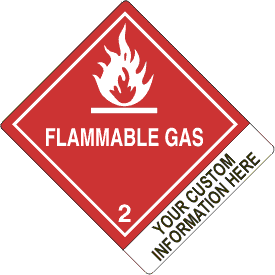 Vinyl Custom 4" x 5" Flammable Gas Class 2 with Description Strip