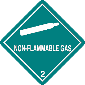 Vinyl Non Flammable Gas Class 2 D.O.T. 4"x4" Label