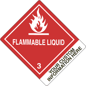 Vinyl Custom 4" x 5" Flammable Class 3 with Description Strip