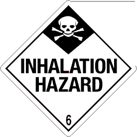 Vinyl Inhalation Hazard Class 6 D.O.T. 4"x4" Label