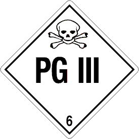 Vinyl PG III Class 6 D.O.T. 4"x4" Label
