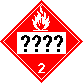 Permanent Vinyl Custom UN or NA Numbered Flammable Gas Class 2 Placard