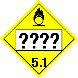 Permanent Vinyl Custom UN or NA Numbered Oxidizer 5.1 Class 5 Placard