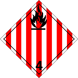 Permanent Vinyl International "Wordless" Flammable Solid Class 4 Placard