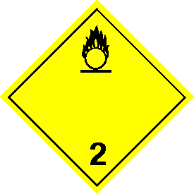 Permanent Vinyl International "Wordless" Oxygen Class 2 Placard