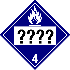 Permanent Vinyl Custom UN or NA Numbered Dangerous When Wet Class 4 Placard