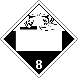Blank Window Vinyl Corrosive Class 8 Placard