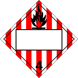 Blank Window Vinyl Flammable Solid Class 4 Placard